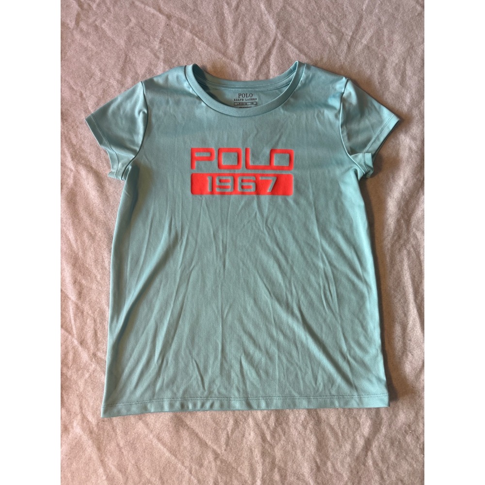 Polo Ralph Lauren T-Shirt Girls Large 12-14 Blue 1967 Graphic Sport